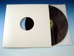 White Cardboard 12 inch LP Jacket with Centre Hole (each)
